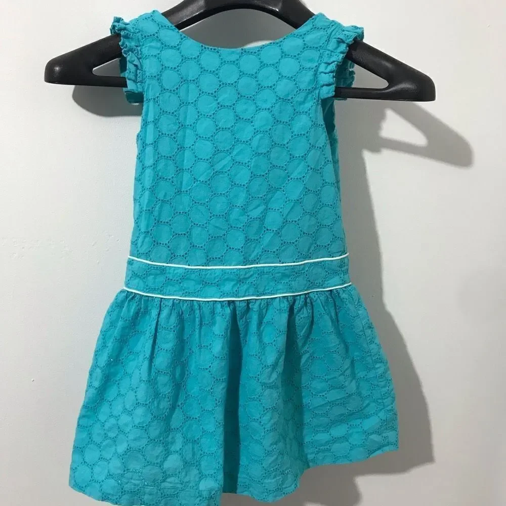 Janie and Jack Turquoise blue sleeveless dress…S81